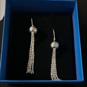 Elegant Silver Tassel Earrings